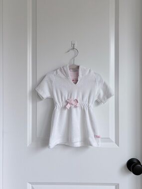 👙Ruffle Butts White Terry Swim Cover-Up for Baby